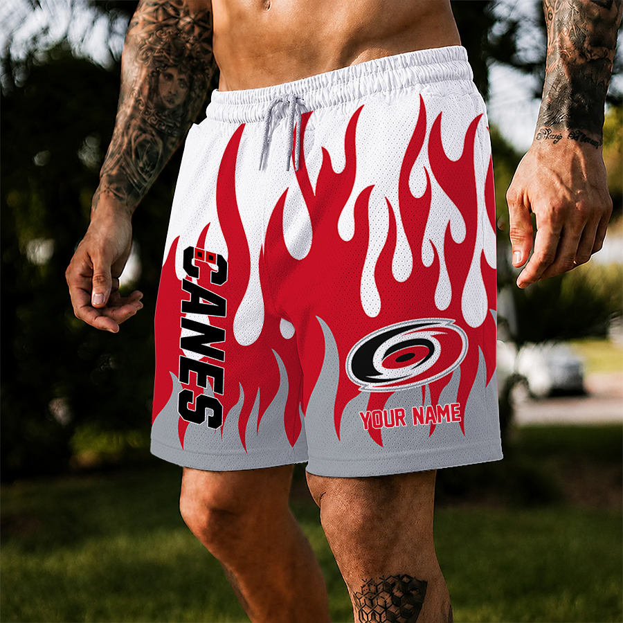 [SUPER SALE] NEW CUSTOMIZED NHL07 CLH CAROLINA HURRICANES SHORT PANTS