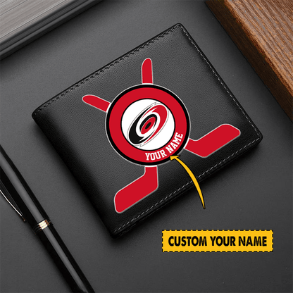 LIMITED EDITION - NEW CUSTOMIZED NHL07 CLH CAROLINA HURRICANES LEATHER WALLET