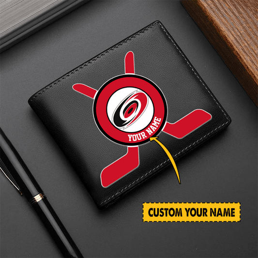 LIMITED EDITION - NEW CUSTOMIZED NHL07 CLH CAROLINA HURRICANES LEATHER WALLET