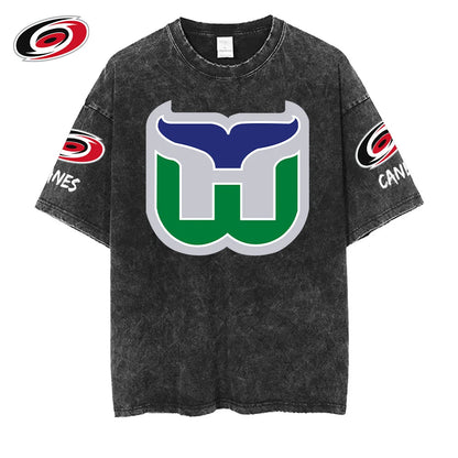 [SUPER SALE] NEW CUSTOMIZED NHL07 CLH CAROLINA HURRICANES MULTICOLOR WASHED TEE