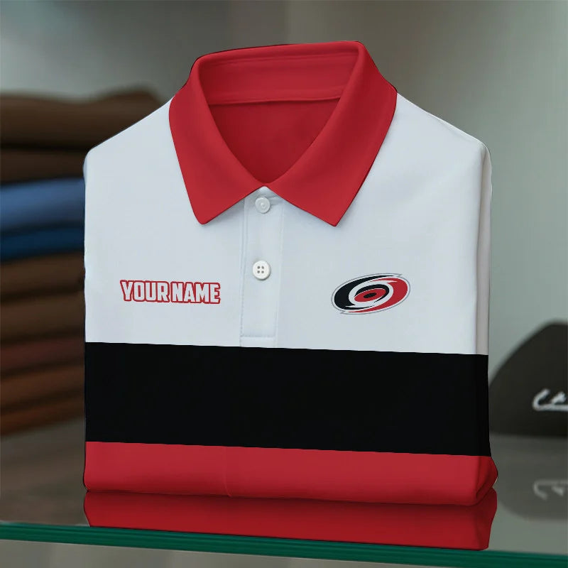 [SUPER SALE] NEW CUSTOMIZED NHL07 CLH CAROLINA HURRICANES POLO SHIRT