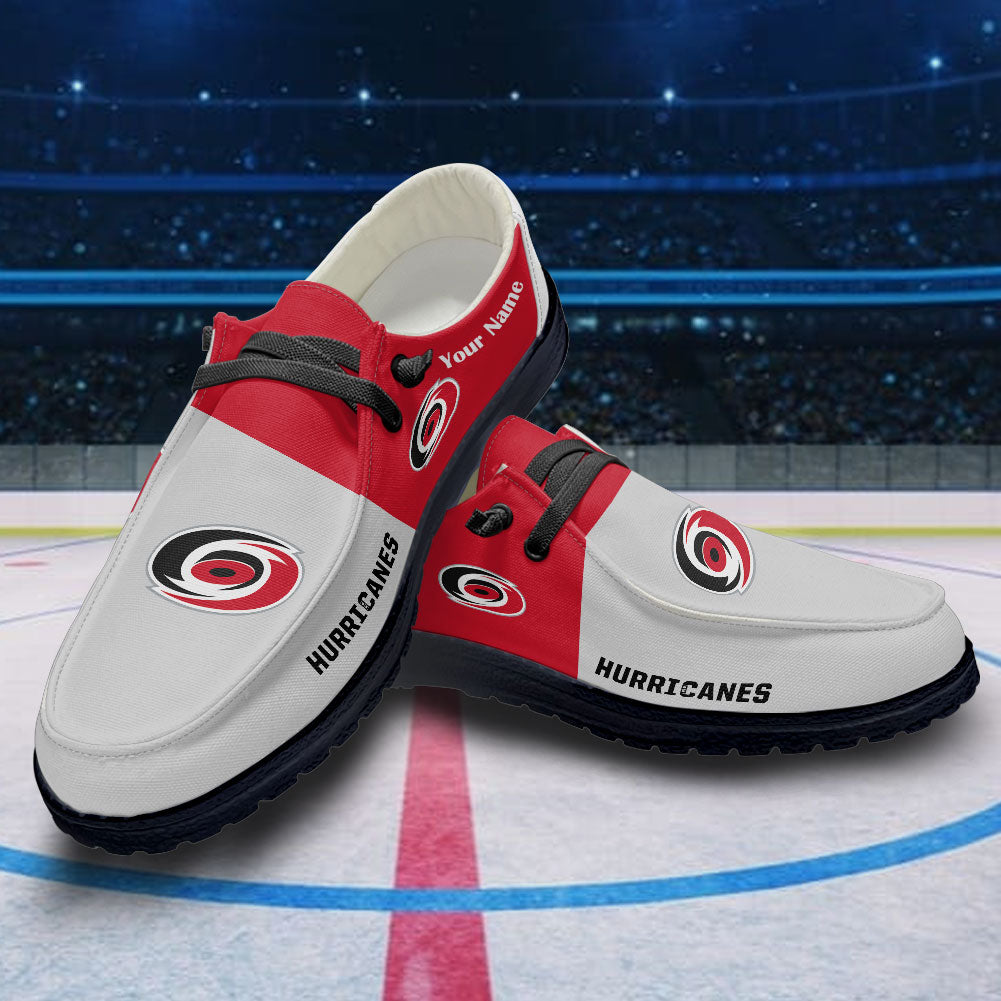 LIMITED EDITION - NEW CUSTOMIZED NHL07 CLH CAROLINA HURRICANES PREMIUM LOAFER SHOES