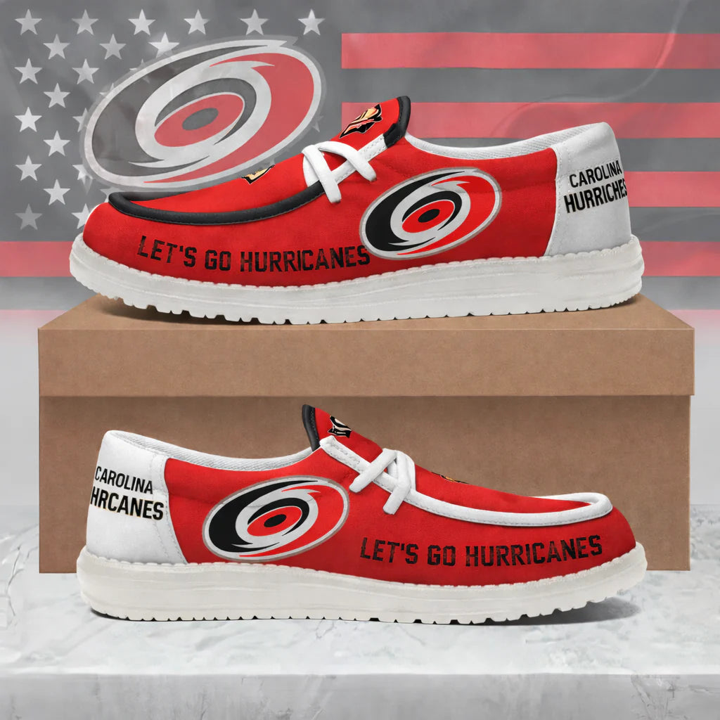 LIMITED EDITION - NEW CUSTOMIZED NHL07 CLH CAROLINA HURRICANES LOAFER SHOES
