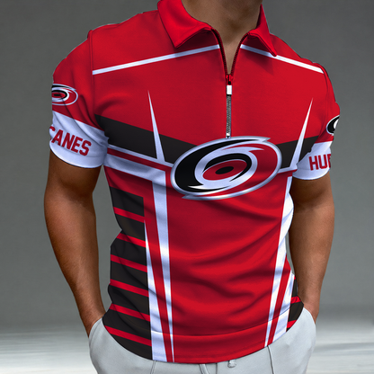 LIMITED EDITION - NEW CUSTOMIZED NHL07 CLH CAROLINA HURRICANES POLO SHIRT