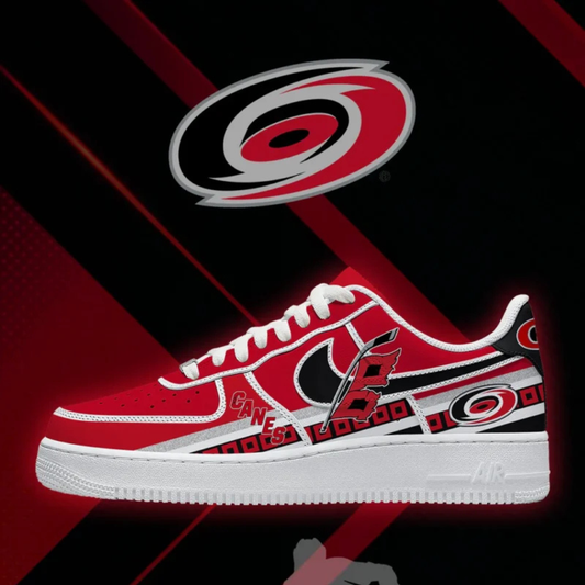 LIMITED EDITION - NEW CUSTOMIZED NHL07 CLH CAROLINA HURRICANES AF1 SHOES