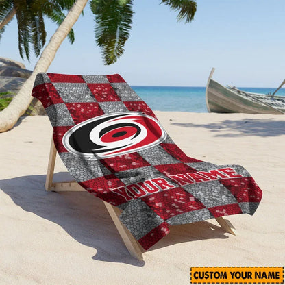 LIMITED EDITION - NEW CUSTOMIZED NHL07 CLH CAROLINA HURRICANES BEACH TOWEL FOR FAN