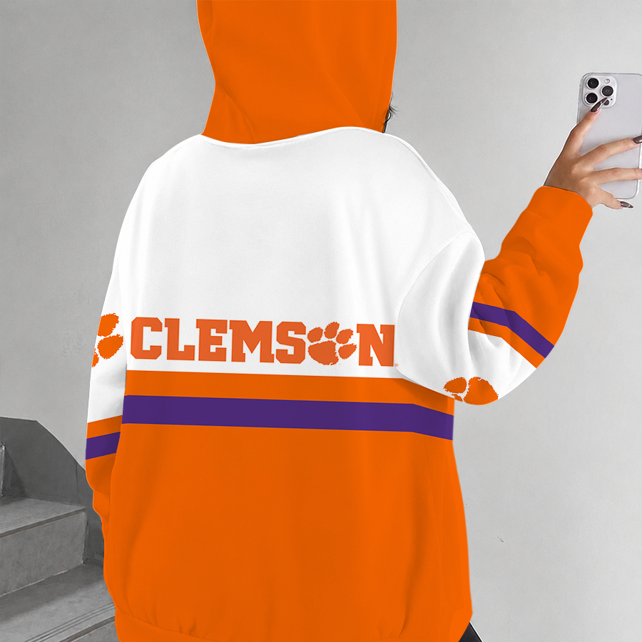 [FAN FAVORITE] NEW CUSTOMIZED NCAA FBS07 CST CLEMSON TIGERS ZIP HOODIE