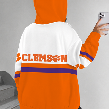 [FAN FAVORITE] NEW CUSTOMIZED NCAA FBS07 CST CLEMSON TIGERS ZIP HOODIE