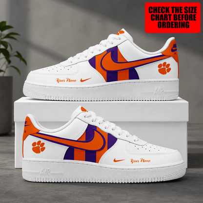 [FAN FAVORITE] NEW CUSTOMIZED NCAA FBS07 CST CLEMSON TIGERS AF1 SHOES