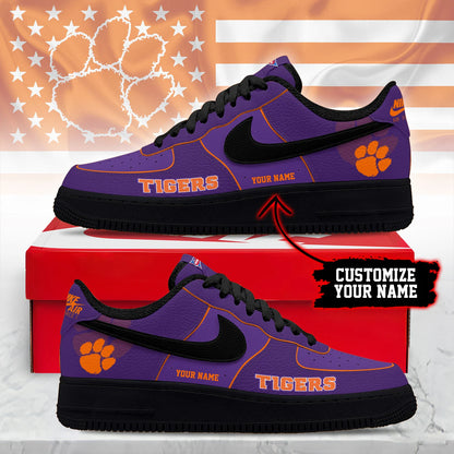 ELITE EDITION - NEW CUSTOMIZED NCAA FBS07 CST CLEMSON TIGERS AF1 SHOES