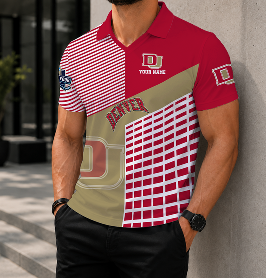 LIMITED EDITION - NEW CUSTOMIZED NCAA MFF07 DEP DENVER PIONEERS POLO SHIRT