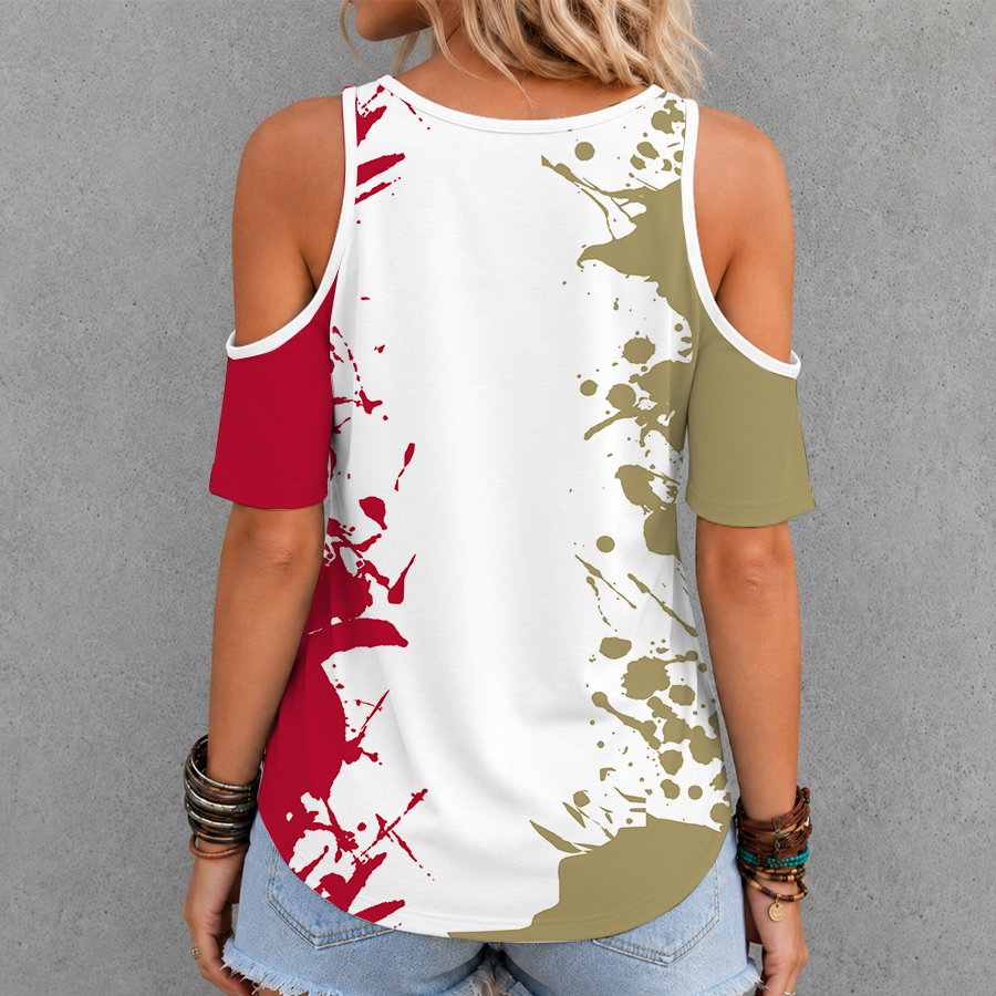 [FAN FAVORITE] NEW CUSTOMIZED NCAA MFF07 DEP DENVER PIONEERS CRISS CROSS V-NECK TOP