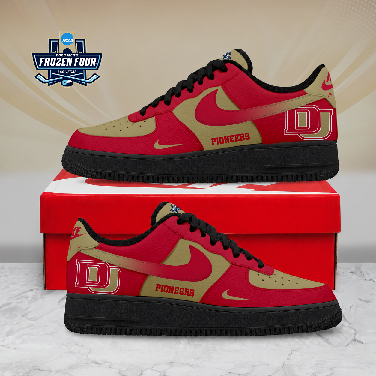LIMITED EDITION - NEW CUSTOMIZED NCAA MFF07 DEP DENVER PIONEERS AF1 SHOES