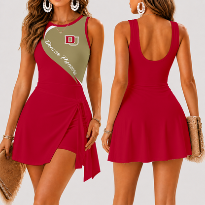 [FAN FAVORITE] NEW CUSTOMIZED NCAA MFF07 DEP DENVER PIONEERS WOMEN'S SUMMER SKORT DRESS