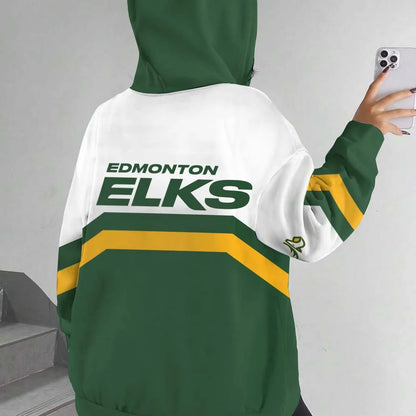 [FAN EXCLUSIVE] NEW CUSTOMIZED CFL07 EDM EDMONTON ELKS HOODIE & ZIP HOODIE