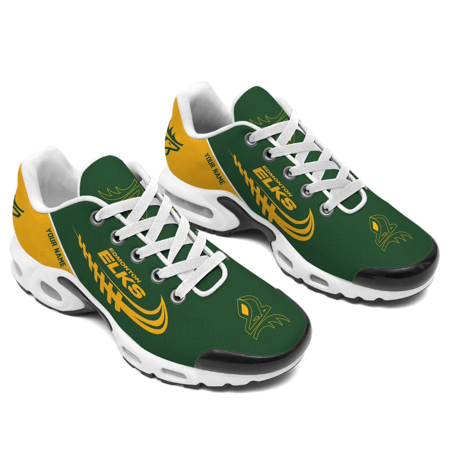 [FAN EXCLUSIVE] NEW CUSTOMIZED CFL07 EDM EDMONTON ELKS AIR MAX PLUS SNEAKERS