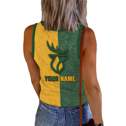 [FAN EXCLUSIVE] NEW CUSTOMIZED CFL07 EDM EDMONTON ELKS WOMEN'S V-NECK TANK TOP