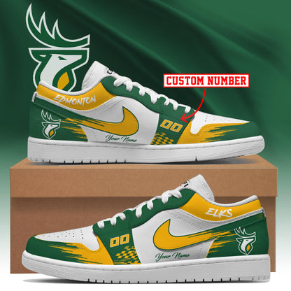 [FAN EXCLUSIVE] NEW CUSTOMIZED CFL07 EDM EDMONTON ELKS AIR JORDAN LOW SHOES