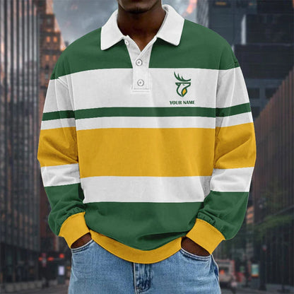 [FAN EXCLUSIVE] NEW CUSTOMIZED CFL07 EDM EDMONTON ELKS LONG SLEEVE POLO