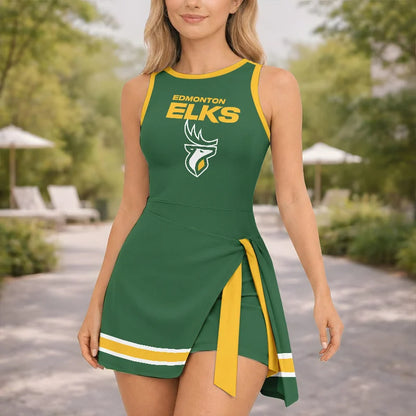 [FAN EXCLUSIVE] NEW CUSTOMIZED CFL07 EDM EDMONTON ELKS WOMEN'S SUMMER SKORT DRESS