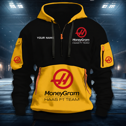 LIMITED RUN - NEW CUSTOMIZED F107 TGR HAAS QUARTER ZIP HOODIE