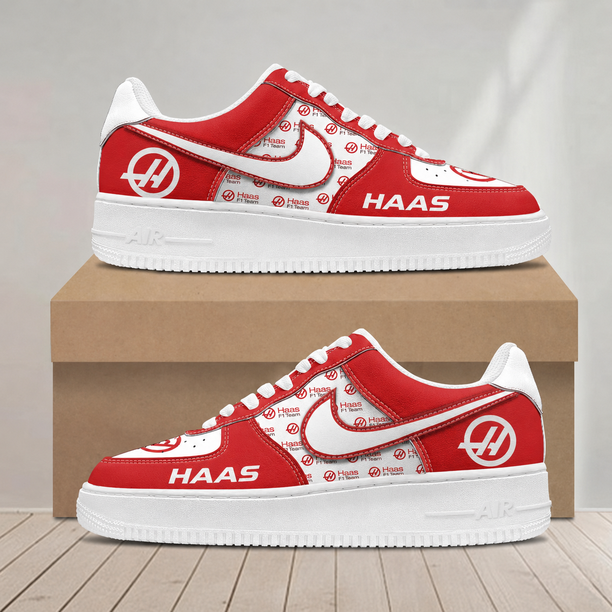 LIMITED RUN - NEW CUSTOMIZED F107 TGR HAAS AF1 SNEAKERS