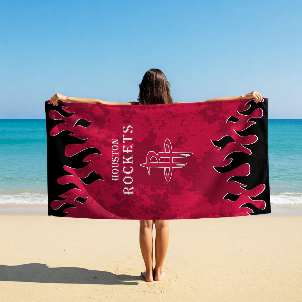 LIMITED EDITION - NEW CUSTOMIZED NBA07 HRO HOUSTON ROCKETS BEACH TOWEL FOR FAN