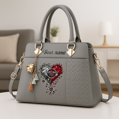 LIMITED EDITION - NEW CUSTOMIZED NBA07 HRO HOUSTON ROCKETS ZIP HANDBAG MULTICOLOR