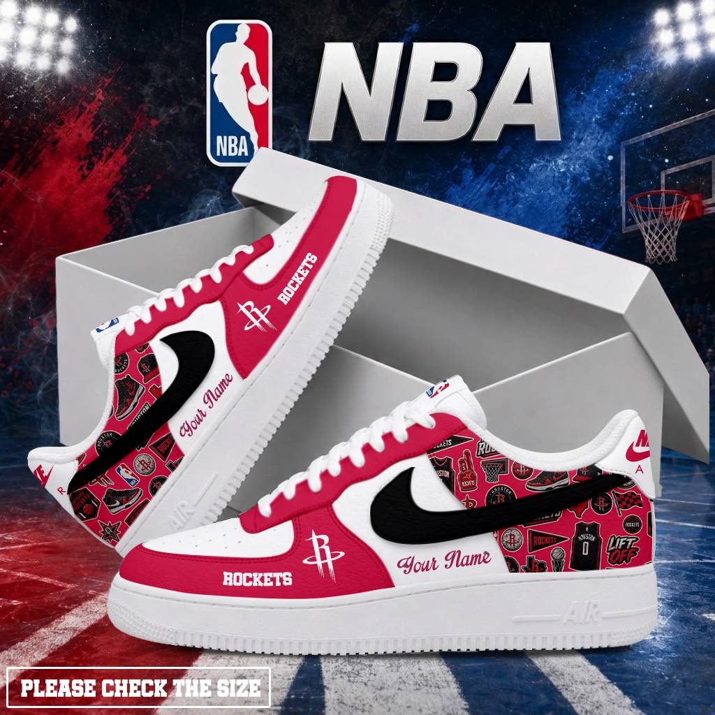 LIMITED EDITION - NEW CUSTOMIZED NBA07 HRO HOUSTON ROCKETS AF1 SHOES