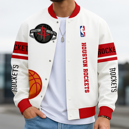 LIMITED EDITION - NEW CUSTOMIZED NBA07 HR HOUSTON ROCKETS BASEBALL JACKET