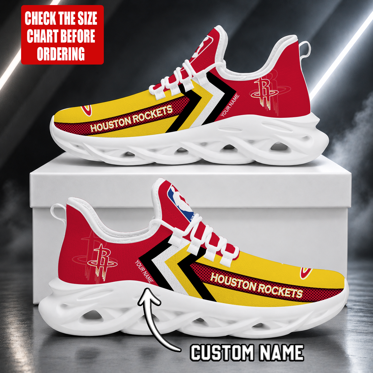 FINAL SALE - NEW CUSTOMIZED NBA07 HRO HOUSTON ROCKETS MAX SOUL SHOES