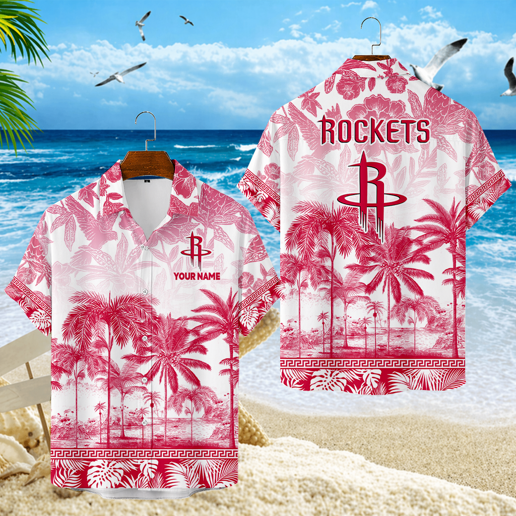 FINAL CLEARANCE - NEW CUSTOMIZED NBA07 HRO HOUSTON ROCKETS UNISEX HAWAIIAN SHIRT