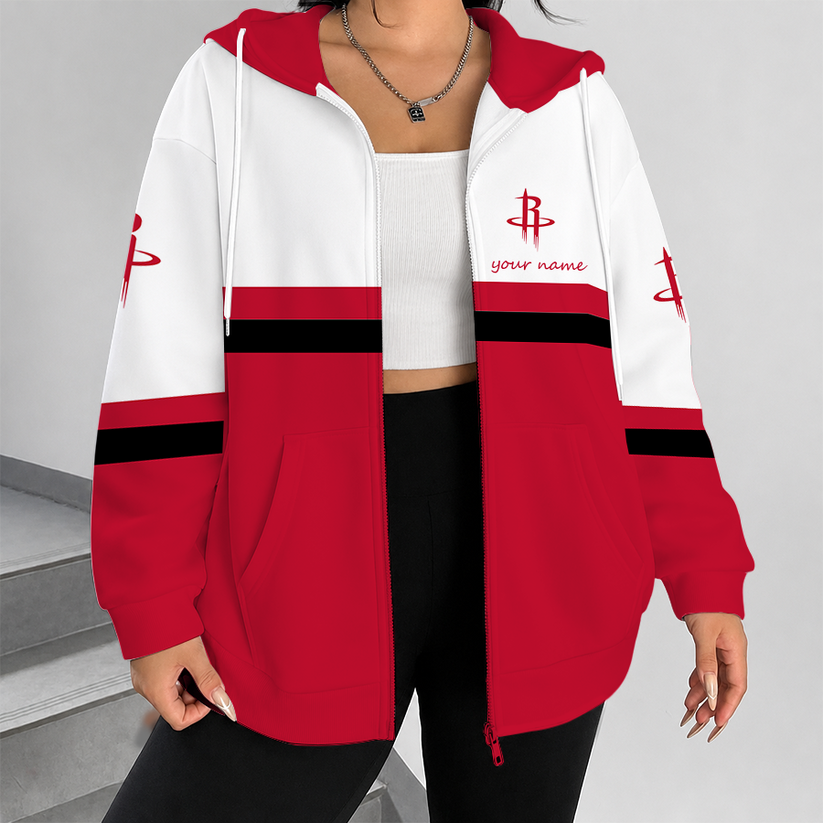 [HOT DEAL] NEW CUSTOMIZED NBA07 HRO HOUSTON ROCKETS ZIP HOODIE