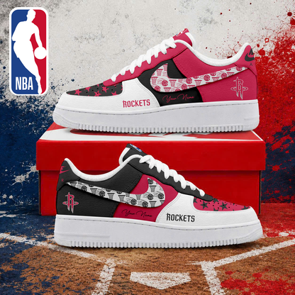 LIMITED EDITION - NEW CUSTOMIZED NBA07 HRO HOUSTON ROCKETS AF1 SNEAKERS