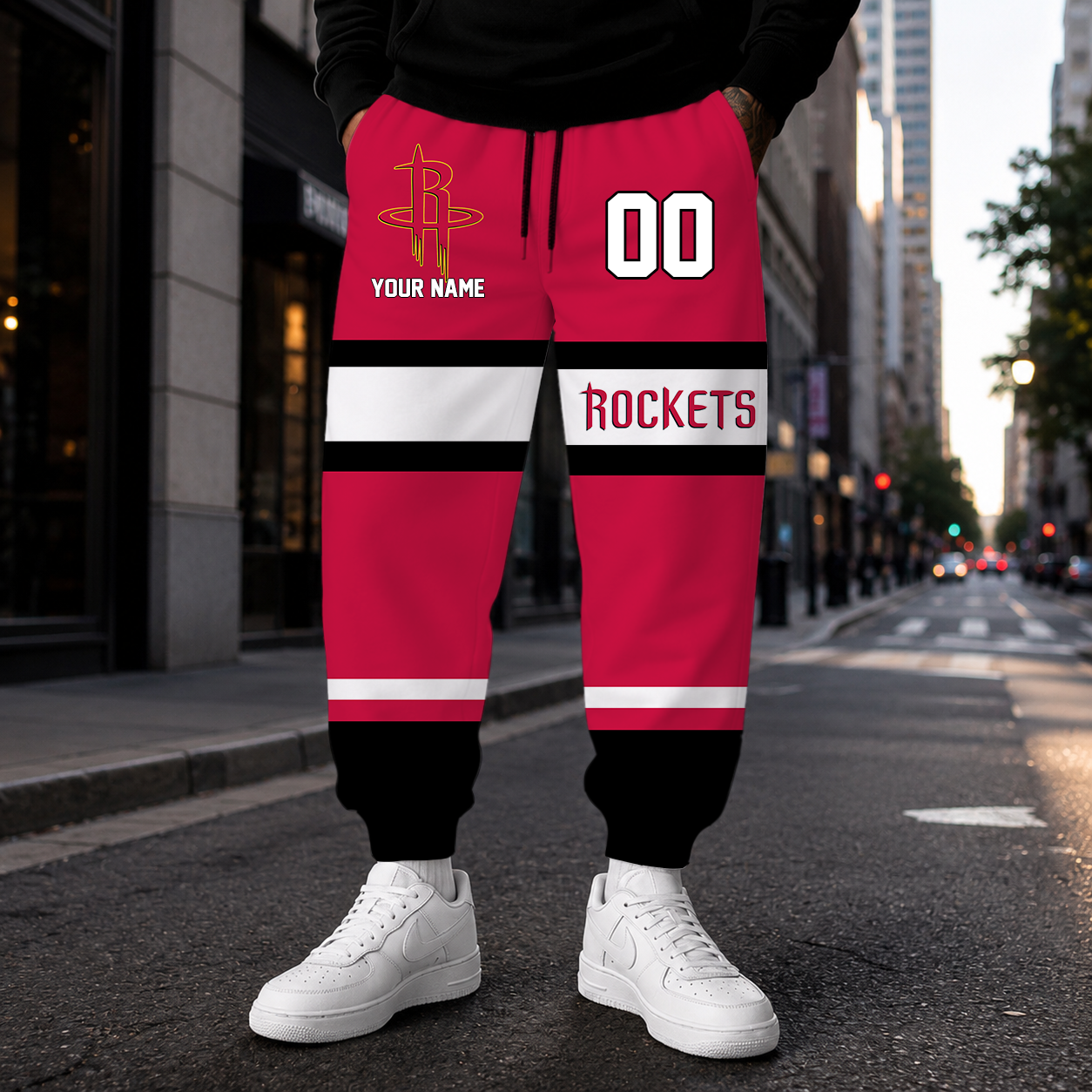 ELITE EDITION - NEW CUSTOMIZED NBA07 HRO HOUSTON ROCKETS SWEATPANTS