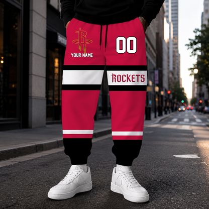 ELITE EDITION - NEW CUSTOMIZED NBA07 HRO HOUSTON ROCKETS SWEATPANTS