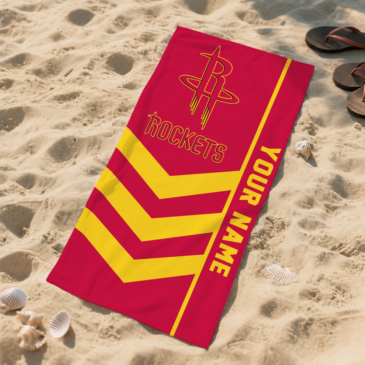 LIMITED EDITION - NEW CUSTOMIZED NBA07 HRO HOUSTON ROCKETS BEACH TOWEL FOR FAN