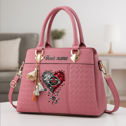 LIMITED EDITION - NEW CUSTOMIZED NBA07 HRO HOUSTON ROCKETS ZIP HANDBAG MULTICOLOR