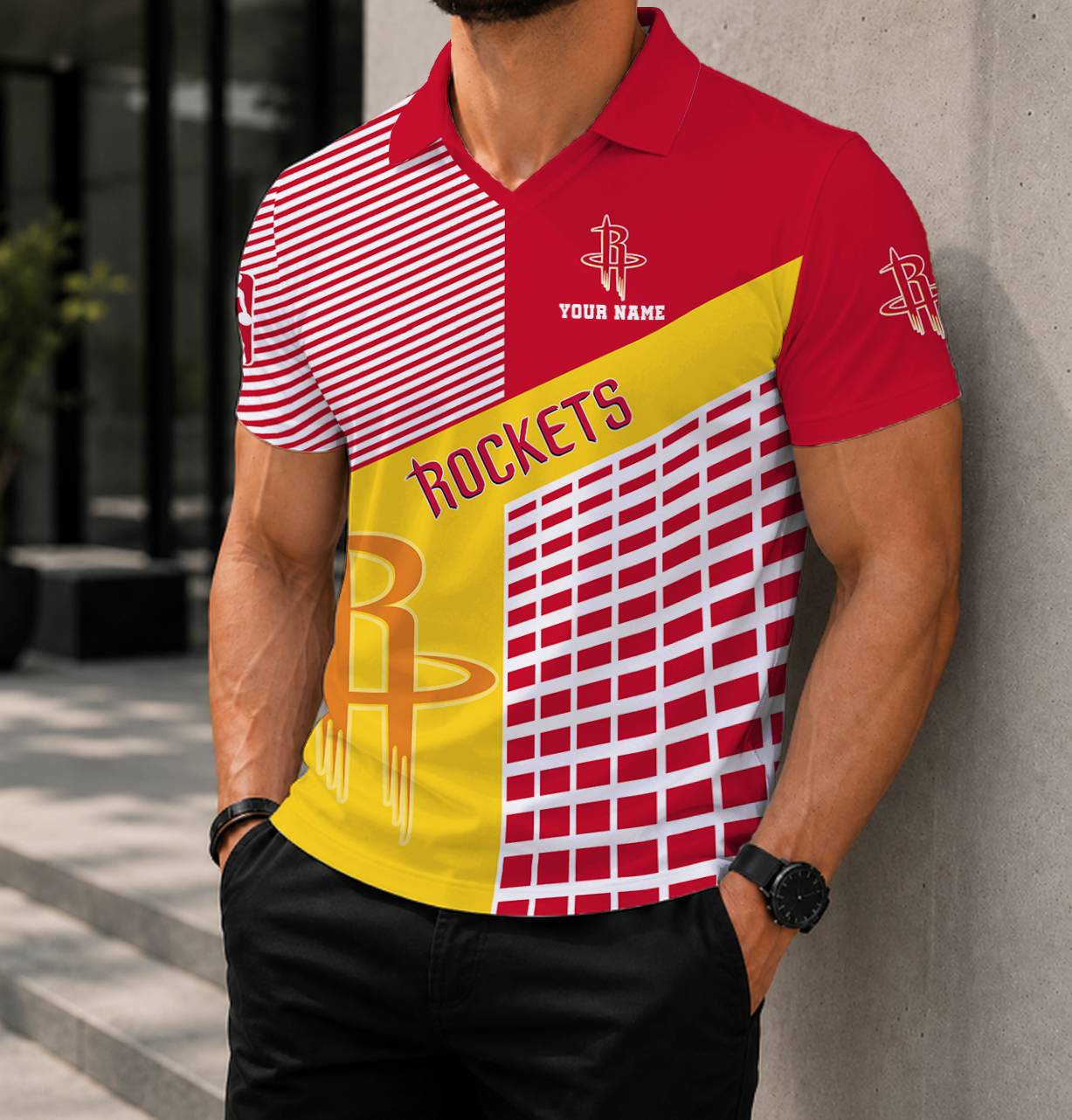 LIMITED EDITION - NEW CUSTOMIZED NBA07 HRO HOUSTON ROCKETS POLO SHIRT