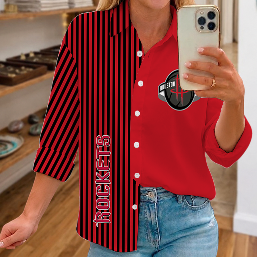 LIMITED EDITION - NEW CUSTOMIZED NBA07 HRO HOUSTON ROCKETS WOMEN CASUAL SHIRT FOR FAN