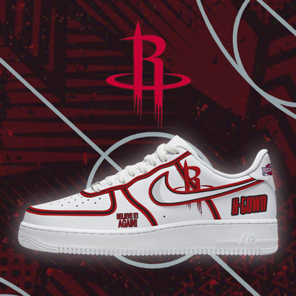 LIMITED EDITION - NEW CUSTOMIZED NBA07 HRO HOUSTON ROCKETS AF1 SHOES
