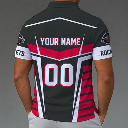 [HOT DEAL] NEW CUSTOMIZED NBA07 HRO HOUSTON ROCKETS ZIP POLO SHIRT