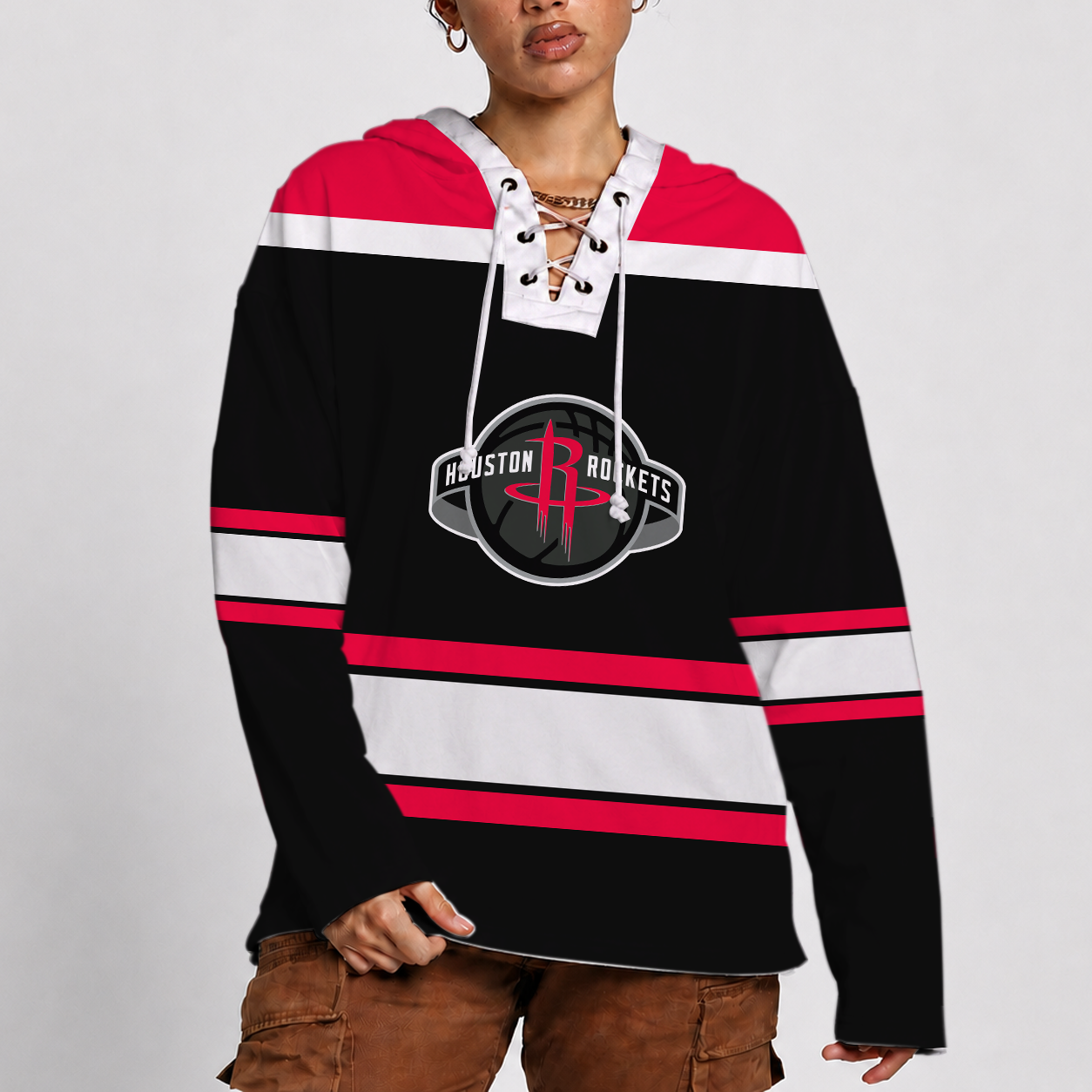 [HOT DEAL] NEW CUSTOMIZED NBA07 HRO HOUSTON ROCKETS LACER HOODIE