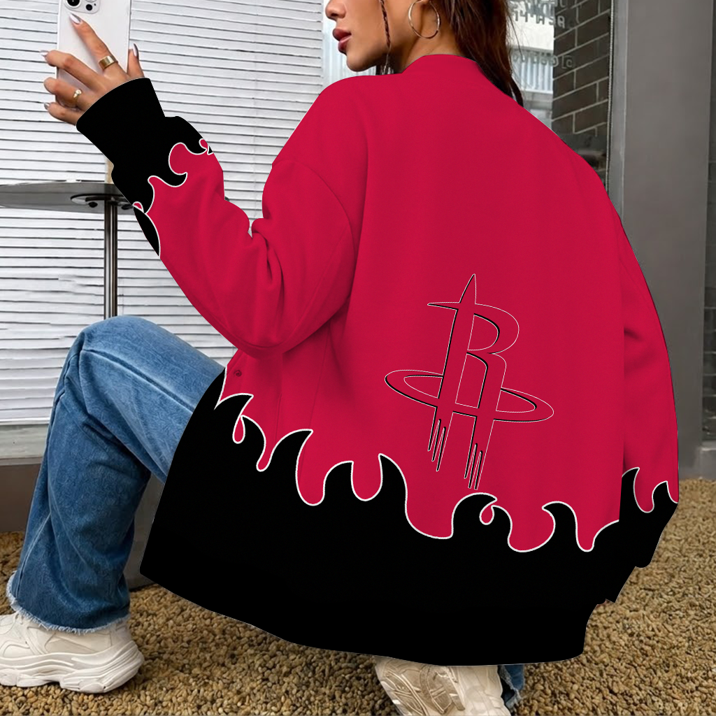 LIMITED EDITION - NEW CUSTOMIZED NBA07 HRO HOUSTON ROCKETS BASEBALL JACKET, SATIN VARSITY JACKET