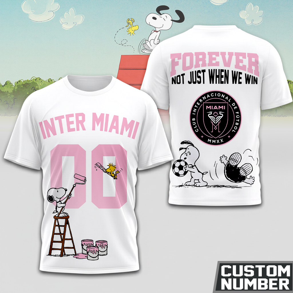 ENDING TODAY - NEW CUSTOMIZED MLS07 IMC INTER MIAMI CF x SNOOPY HOODIE, T-SHIRTS, ZIP HOODIE, SWEATSHIRTS & POLO