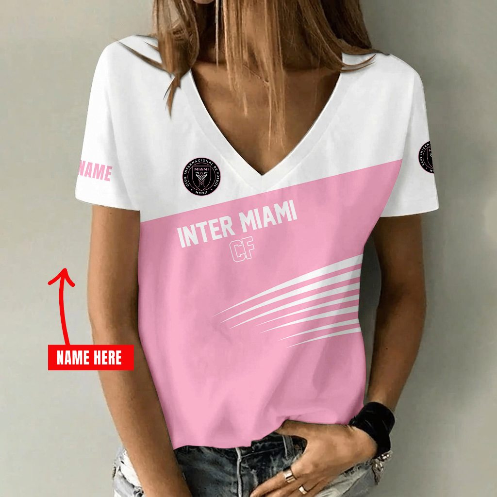 [FAN EXCLUSIVE] NEW CUSTOMIZED MLS07 IMC INTER MIAMI CF V-NECK FEMALE SHIRT