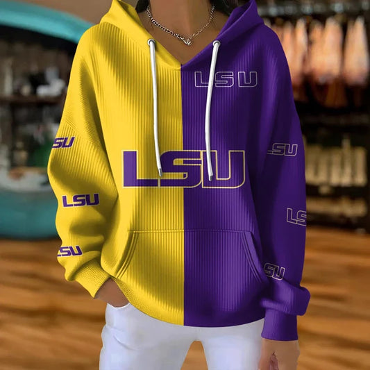 [FAN FAVORITE] NEW CUSTOMIZED NCAA CWS07 LST LSU TIGERS RIBBED HOODIE & SWEATSHIRT