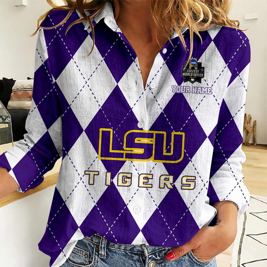 LIMITED DROP - NEW CUSTOMIZED | NCAA CWS07 LST LSU TIGERS WOMEN CASUAL SHIRT FOR FAN