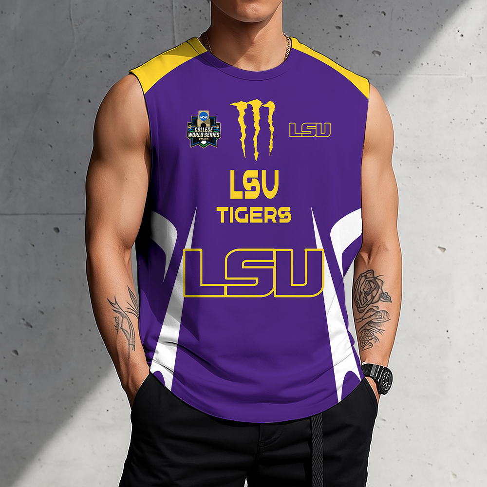 LIMITED DROP - NEW CUSTOMIZED | NCAA CWS07 LST LSU TIGERS MEN'S GYM SHIRT