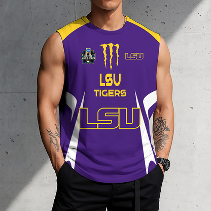 LIMITED DROP - NEW CUSTOMIZED | NCAA CWS07 LST LSU TIGERS MEN'S GYM SHIRT